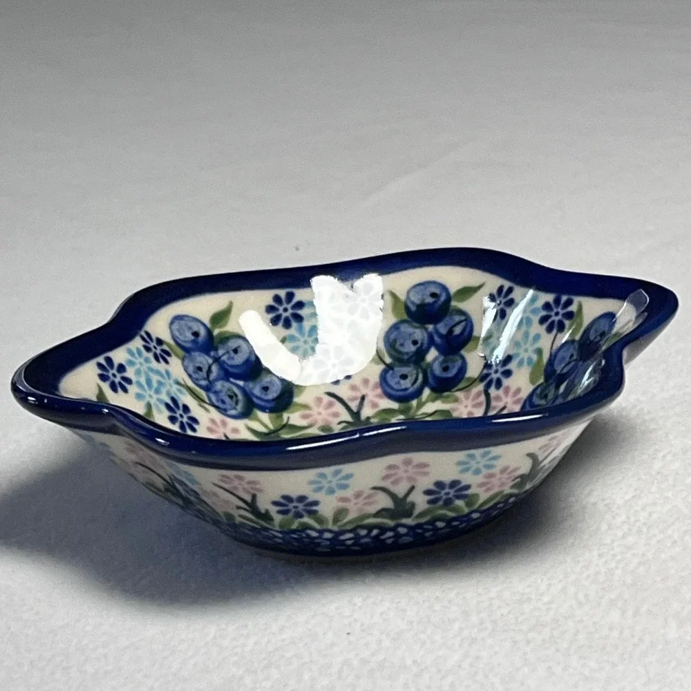 Ceramika Kalich Polish Pottery Bowl Blueberry Boleslawiec signed numbered JuliaD